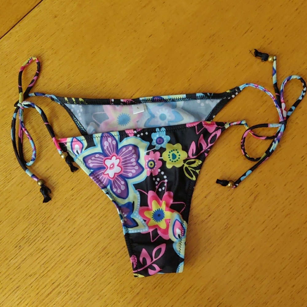 Floral String Bikini Bottoms